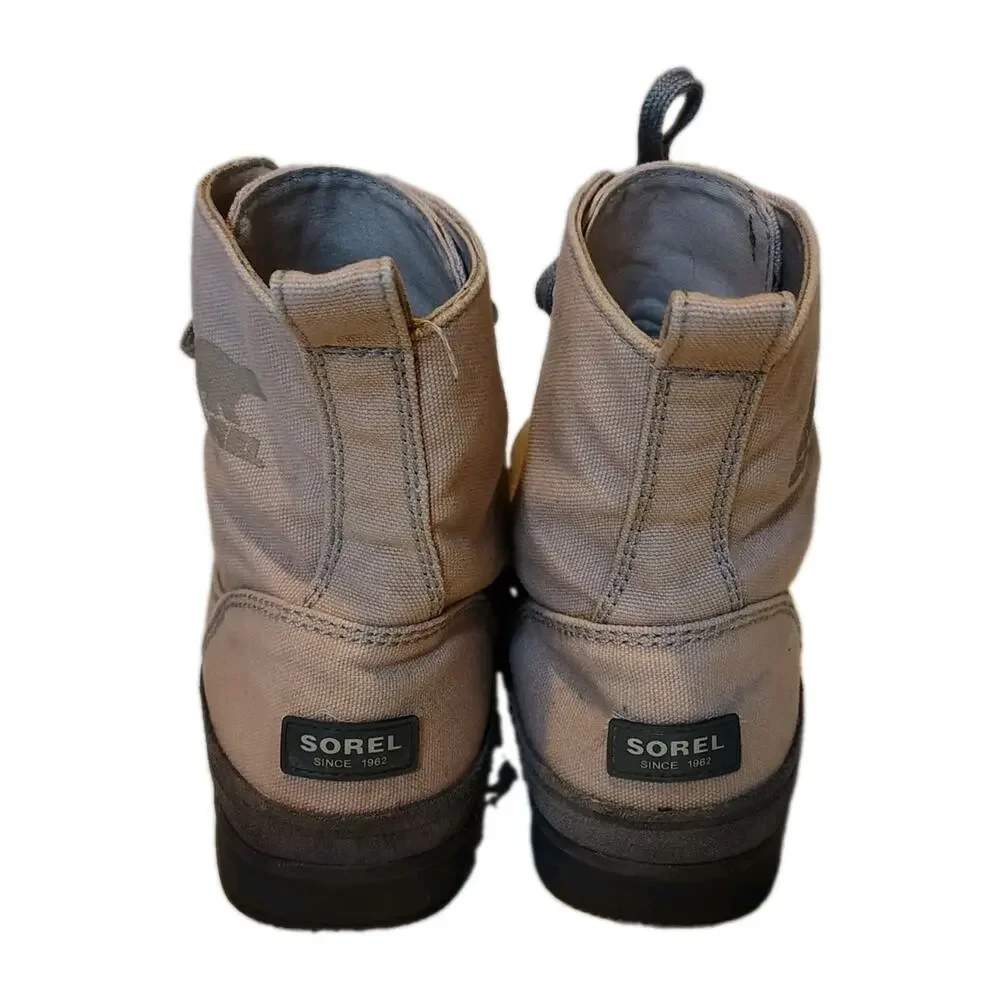 SOREL Men's Canvas Lace Up Boots Beige Khaki NM1688-023 Size 11 Vintage Style